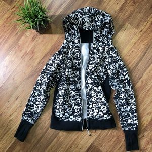 Black and White Size 4 Lululemon zip up hoodie